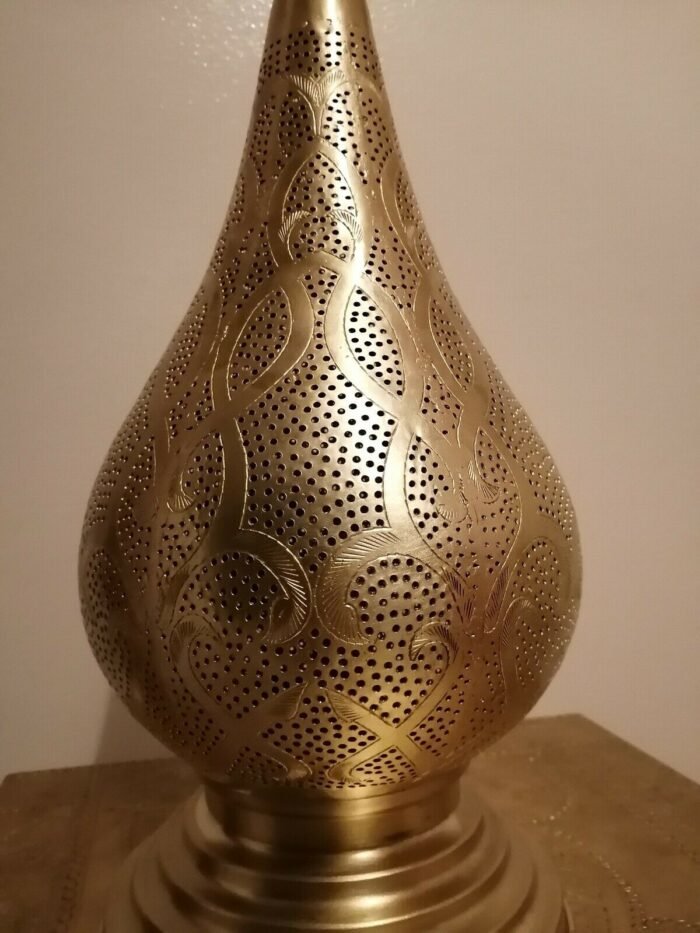 Marrakesh Table Copper Brass Lamp, Moroccan Table Floor lamp night light brass decoration lighting Lampshade - Teardrop Lamp.