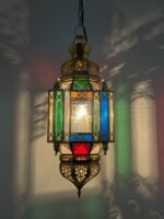 New Style Moroccan Pendant Light Brass With Glass, Brass Pendant Lights Glass, Hanging Light Fixtures, Moroccan Lamp Pendant Brass Lights