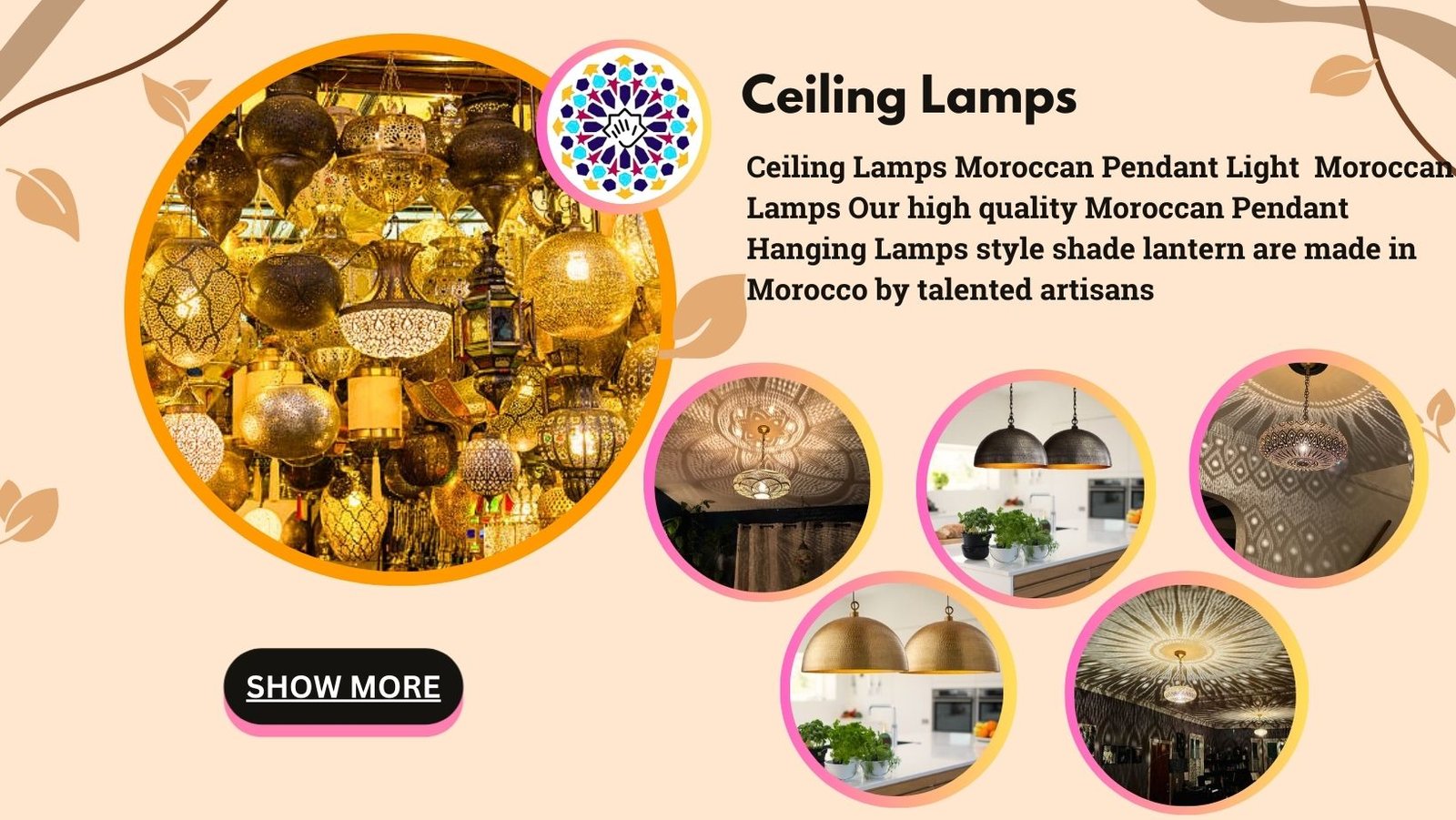 Ceiling Lamps Moroccan Pendant Light Moroccan Lamps Our high quality Moroccan Pendant Hanging Lamps style shade lantern are made in Morocco by talented artisans