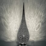 Moroccan floor lamp, Silver brass standing lamp, standing lamp, Moroccan lighting,floor light, Art Deco light