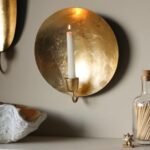 Set of 2 Moroccan Wall Sconce Round / Oval brass Gold Leaf Candlestick Holder Wall Sconce,Gift christmas