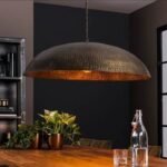 Hammered Brass Dome Light Antique Fixture, Handmade Pendant Light, Brass Oxide Ceiling Lamp, Solid Brass Dome, Moroccan Oxide Light