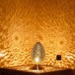 Moroccan brass table lamp, bronze night light, handmade moroccan lampshade, egg-shaped table lamp, boho Fez lamp, moroccan standing lamp