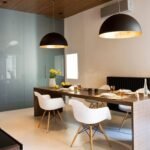 SET OF 2 Black Brass Dome Fixture Ceiling, Modern ceiling, kitchen island Lights, Boho Pendant Lamp , Black outside & Gold inside