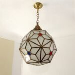 Milky glass light Moroccan Lamp, Hanging Light glass, Moroccan lantern, glass Ceiling Light fixtures, Brass and Glass Moroccan Light Pendant