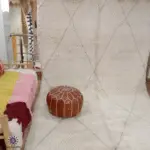 Costum Handwoven White Berber Rug: Custom Moroccan Wool Carpet