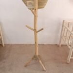 Handcrafted Scandinavian Organizer Wood Coat Rack - Rustic Solid Pine Standing Coat Hanger Organizer - Porte Manteau Scandinave en bois - Image 2