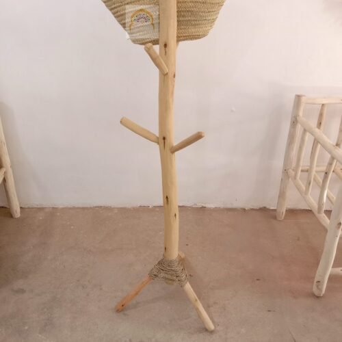 Handmade Scandinavian Lemon Tree Wood Coat Rack – Rustic Boho Decor for Entryway or Bedroom – Natural Durable Accent rack of lemon wood scaled