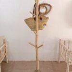 Handcrafted Scandinavian Organizer Wood Coat Rack - Rustic Solid Pine Standing Coat Hanger Organizer - Porte Manteau Scandinave en bois - Image 3