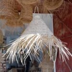Handmade Straw Parasol Pendant Light Palm Leaf - Boho Rustic Lampshade Parasole suspension lampe en paille Marocaine suspension paille - Image 5