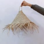 Handmade Straw Parasol Pendant Light Palm Leaf - Boho Rustic Lampshade Parasole suspension lampe en paille Marocaine suspension paille - Image 6